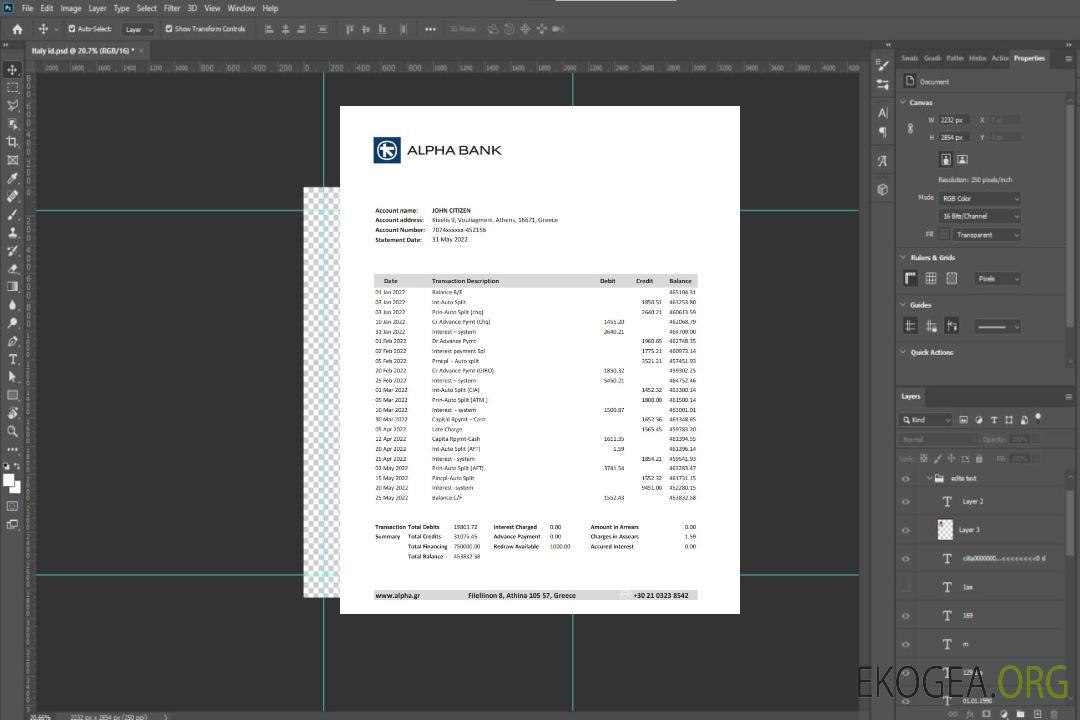 Déclaration d'Alpha Bank en Grèce template Déclaration d'Alpha Bank en Grèce template